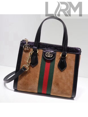 Gucci Suede Ophidia Small GG Tote Bag 547551 Brown 2018