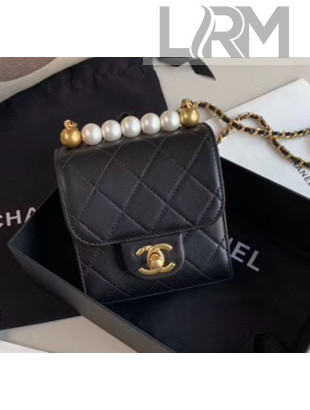 Chanel Imitation Pearls Square Clutch with Chain Bag AP0997 Black 2020