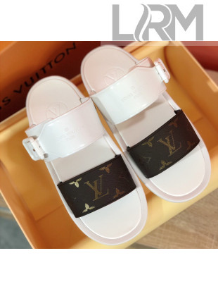 Louis Vuitton SUNBATH Flat Mules Sandals 1A66XD White 2020