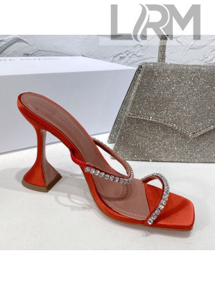 Amina Muaddi Silk Crystal Sandals 9.5cm Red 2021 31