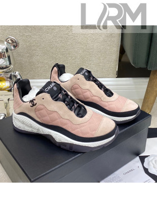 Chanel Fabric & Suede Sneakers G38290 Pink/Beige 2021