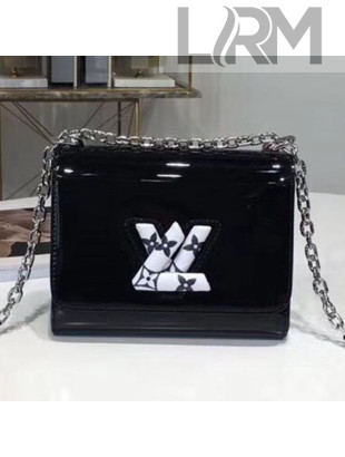 Louis Vuitton Twist PM Shoulder Bag in Patent Leather and Monogram Print Black 2019