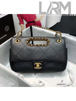 Chanel Gold-Tone Metal Chain Small Flap Bag AS1466 Black 2020