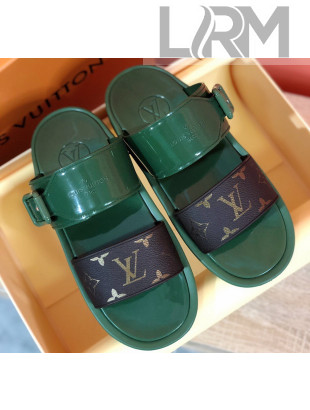 Louis Vuitton SUNBATH Flat Mules Sandals 1A66XD Kaki 2020