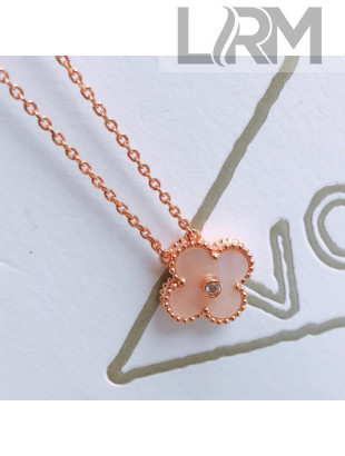 Van Cleef & Arpels Clovers Pendant Necklace Light Pink 2021
