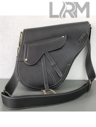 Dior Saddle Large Shoulder Bag in Calfskin Black 2019