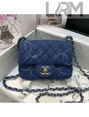 Chanel Denim Small Flap Bag AS2070 Blue 2020