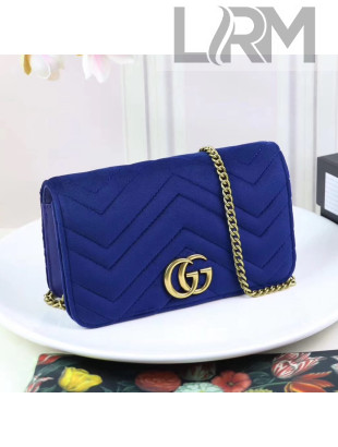 Gucci GG Marmont Velvet Mini Bag 488426 Blue 2017