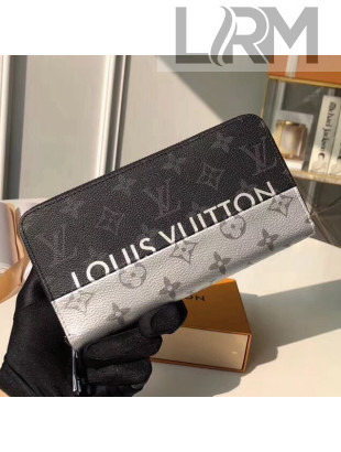 Louis Vuitton Monogram Eclipse Split Coated Canvas Zippy Wallet M63027 2018