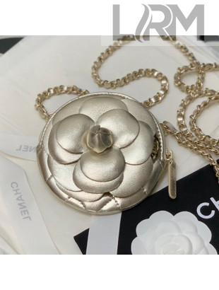 Chanel Camellia Bloom Clutch with Chain AP2121 Gold 2021