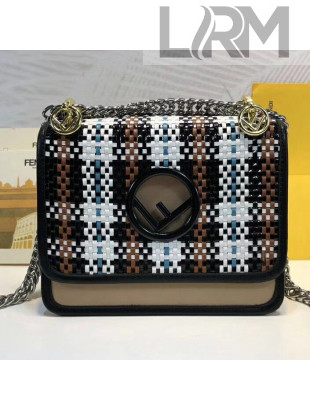 Fendi Kan I mini Bag in Multicolour Braided and Leather 2018