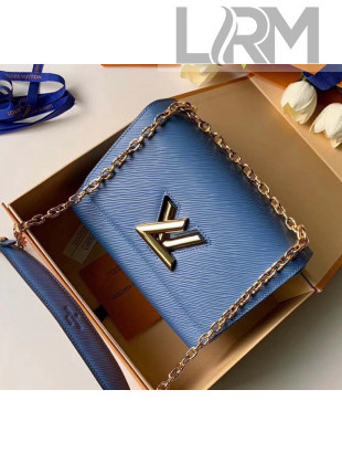 Louis Vuitton Epi Leather Twist MM Shoulder Bag M50282 Blue/Gold 2020