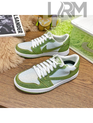 Nike Air Jordan Crystal Allover Low-top Sneakers White/Green 07 2021