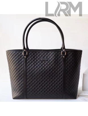 Gucci Signature Leather Shopping Tote Bag 449647 Black 2018