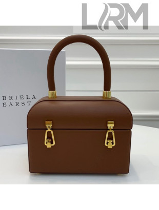 Gabriela Hearst Patsy Calfskin Small Box Top Handle Bag 3994 Brown 2019