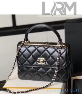Chanel Lambskin Small Flap Bag With Top Handle A92236 Black 2020