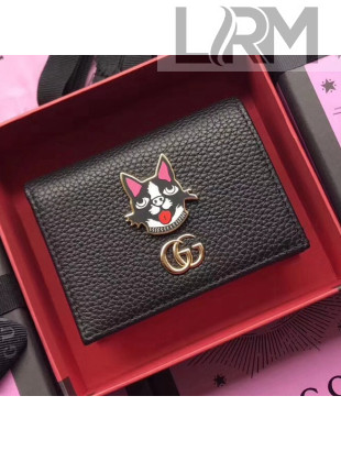 Gucci Leather Card Sase with Bosco 499325 Black 2018