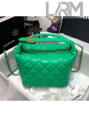 Chanel Quilted Leather Large Hobo Bag With Gold-Tone Metal AS1747 Green 2020