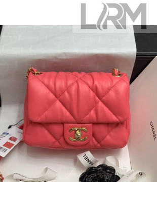 Chanel Pleated Calfskin Small Flap Bag AS2232 Pink 2020