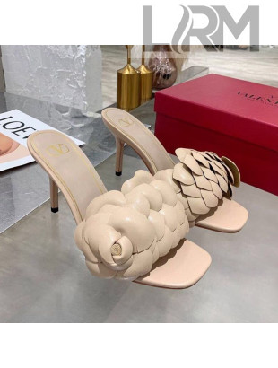 Valentino Atelier Shoe 03 Rose Edition Kidskin Heel Slide Sandal 90mm Nude 2020