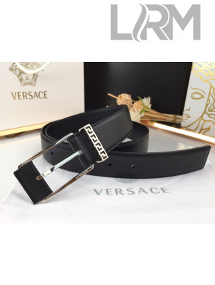 Versace Calfskin Belt 3.5cm with Sqaure Buckle Black 2021 04