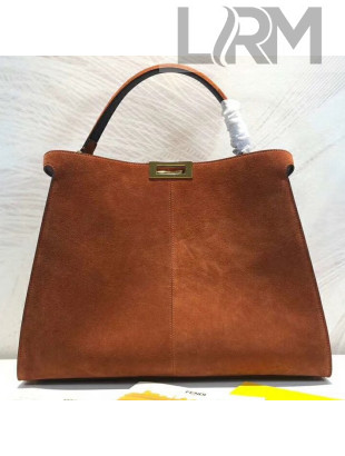 Fendi Natural-coloured Suede Leather Peekaboo X-lite Large Bag 2018