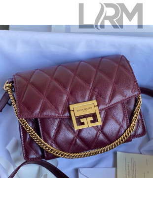 Givenchy Quilted lambskin Small GV3 Crossbody Bag Burgundy 2021