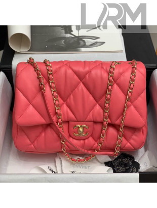 Chanel Pleated Calfskin Large Flap Bag AS2234 Pink 2020