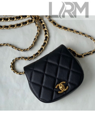 Chanel Calfskin Saddle Clutch with Chain AP2344 Black 2021