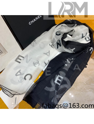 Chanel Contrast Silk Scarf 140x190cm Black/White 2021