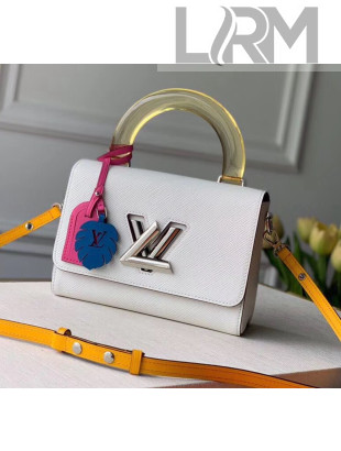 Louis Vuitton Epi Leather Twist MM Bag With Plexiglass Handle M56132 White 2020
