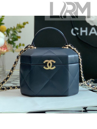 Chanel Lambskin Small Vanity Case AS2630 Navy Blue 2021