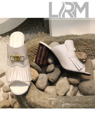 Louis Vuitton INDIANA Mules Sandals in White Patent Leather 2020