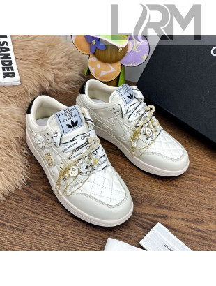 Chanel Quilted Leather Sneakers with Tassel Charm White 2021