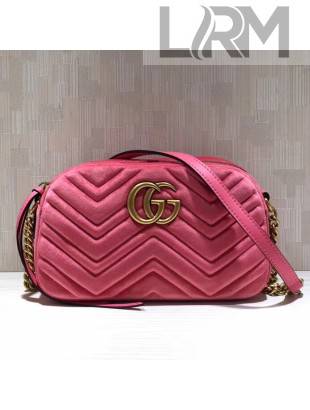 Gucci GG Marmont Velvet Small Camera Shoulder Bag 447632 Pink 2017