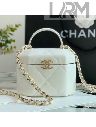 Chanel Lambskin Small Vanity Case AS2630 White 2021