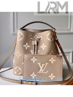 Louis Vuitton NéoNoé MM Bucket Bag in Monogram Leather M45555 Gray 2020