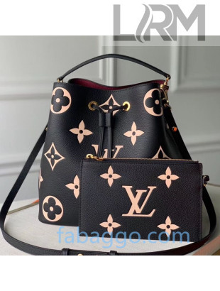 Louis Vuitton NéoNoé MM Bucket Bag in Monogram Leather M45497 Black 2020 