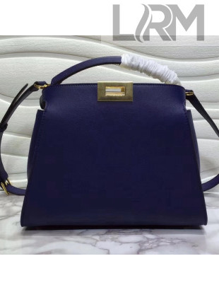 Fendi Calfskin Essential Peekaboo Bag 27cm Blue 2018