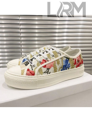 Dior Walk'n'Dior Sneakers in Multicolor Cotton with Dior Hibiscus Embroidery 2021