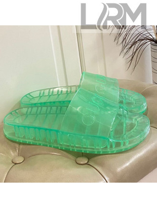 Gucci Transparent PVC Slide Sandals Green 2021 04