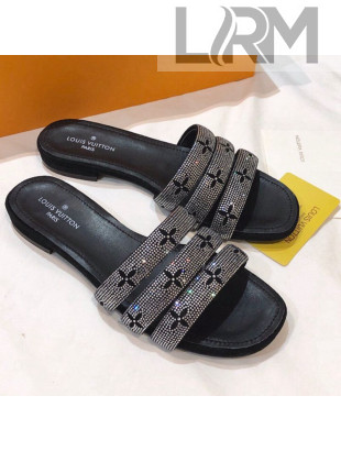 Louis Vuitton Appeal Crystal Flat Slide Sandals 2021 