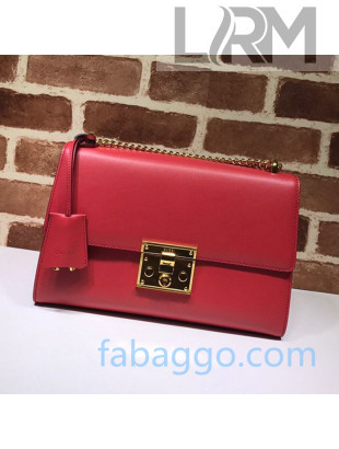 Gucci Padlock Leather Medium Shoulder Bag 409486 Red 2020