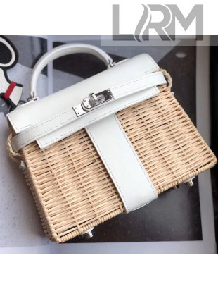 Hermes Mini Kelly Picnic 25 cm Bag White 2019