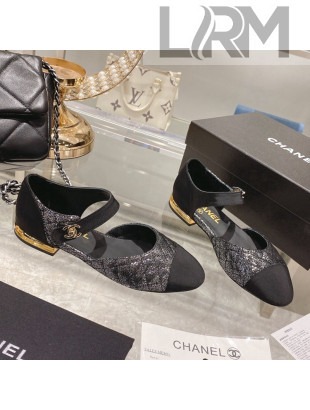 Chanel Metallic Leather CC Buckle Ballerinas G38441 Silver 2021 
