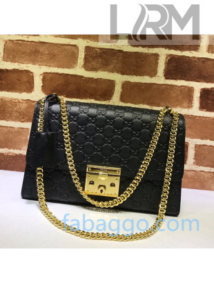 Gucci Padlock GG Medium Shoulder Bag 409486 Black 2020