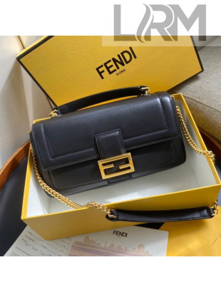 Fendi Baguette Chain Bag in All Black Nappa Leather 2020