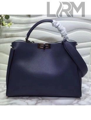 Fendi Calfskin Essential Peekaboo Bag 38cm Blue 2018