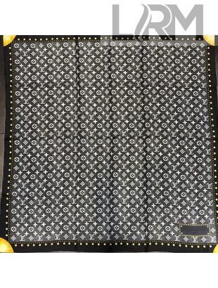 Louis Vuitton Monogram Denim Square Scarf 110x110cm Black 2021