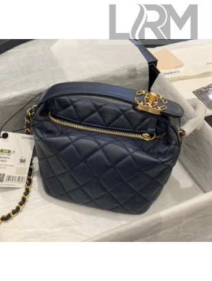 Chanel Quilted Leather Small Hobo Bag With Gold-Tone Metal AS1745 Navy Blue 2020